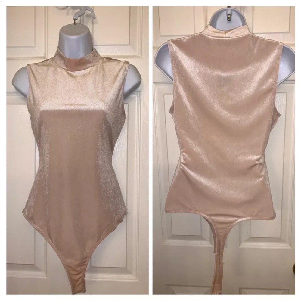 Bodysuit Sheer Velvet Pink by Guess size Small NEW